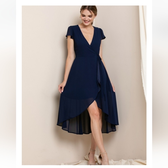 Burgundy wrap dress - Picture 2 of 14